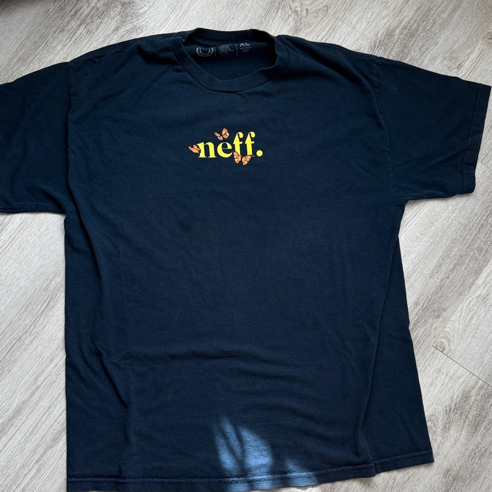 Neff Navy Blue Tee with Yellow Graphic